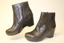 Dansko NEW Faith Womens 9.5 10 40 Slate Leather Wedge Zip Ankle Boots 1903751000