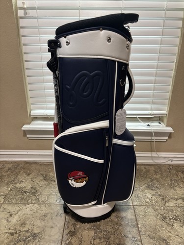 MALBON GOLF Caddy Stand Bag Blue & White - Picture 2 of 6