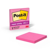 Post-it Super Sticky Notes 3 in x 3 in Bright Pink 90 Sheets 1 Pad