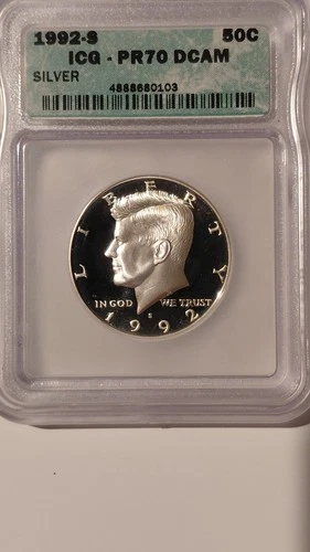 1992-S 50c Silver Kennedy Half Dollar PR70 DEEP CAMEO