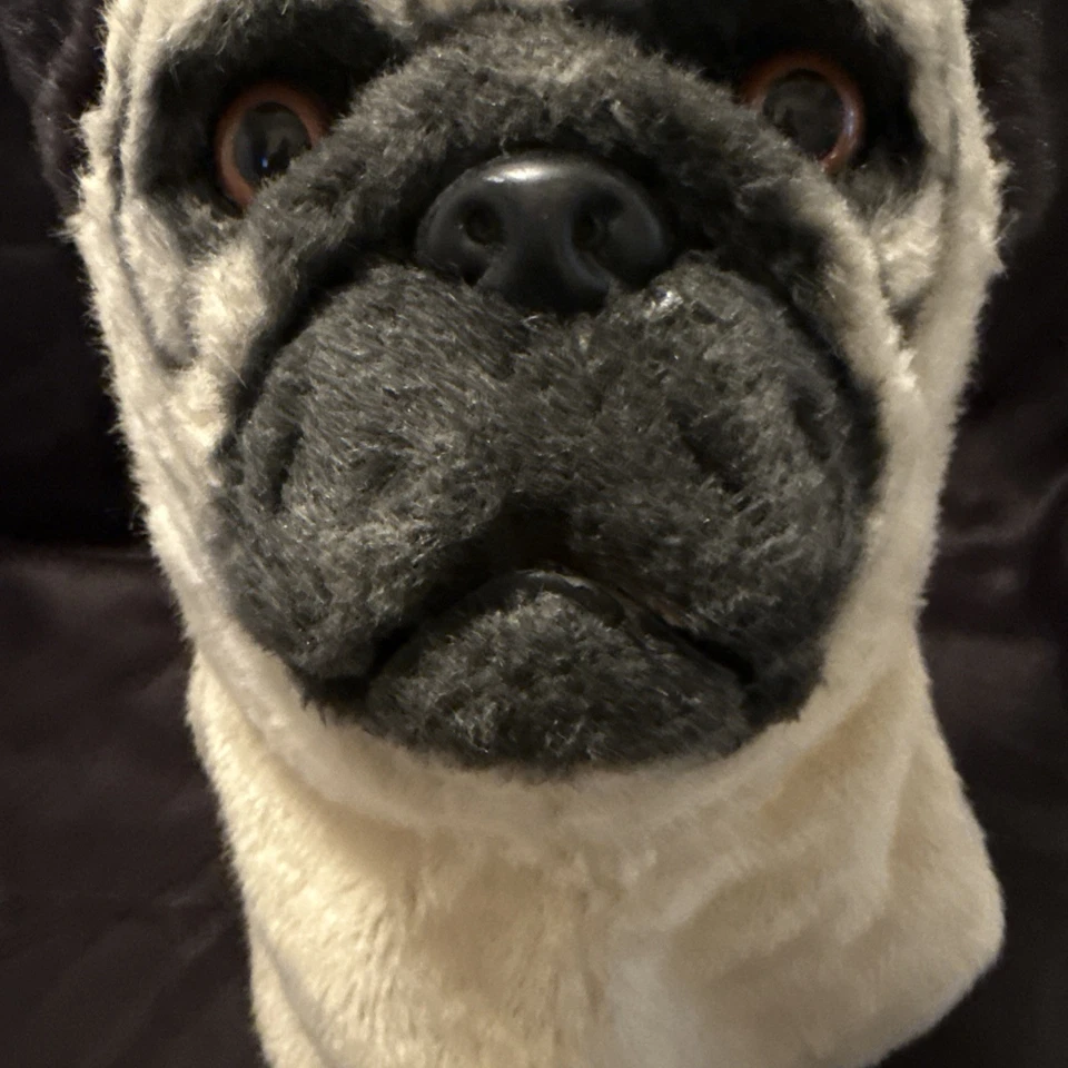 ADULT PUG DOG ANIMAL MOVING MOUTH. FURRY OVER THE HEAD MASK, Excellent UC - Image 3 of 4