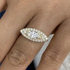 1ct Marquise & Round Fashion Ring Yellow Gold 14K Labcreated Diamond F/VS — photo 1
