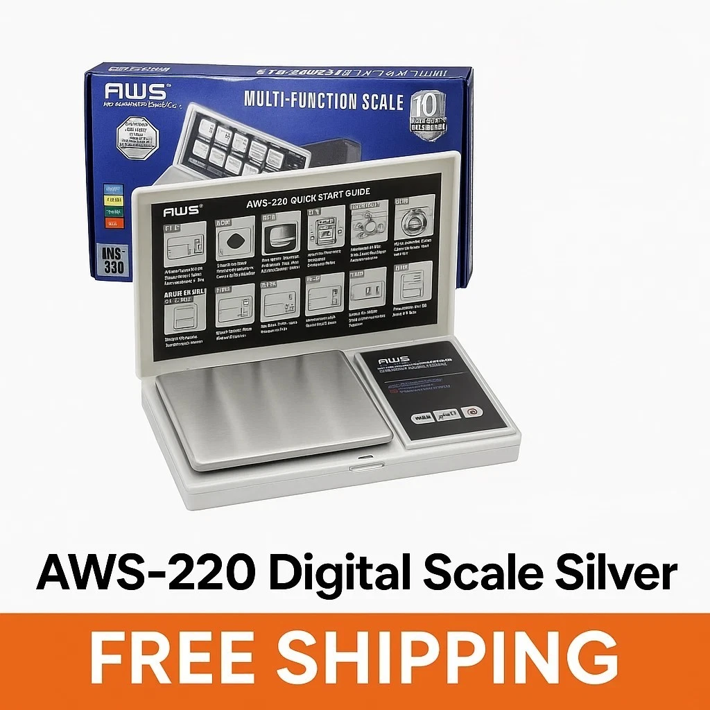 Digital Scale Silver | 220 x 0.01g | Precision Pocket Scale
