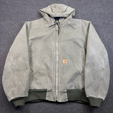 Vintage Carhartt J280 MOS Green Duck Canvas Quilt Active Jacket Men's Large Work