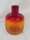 Vintage Blenko Art Glass #6424 Tangerine Bud Vase Pontil