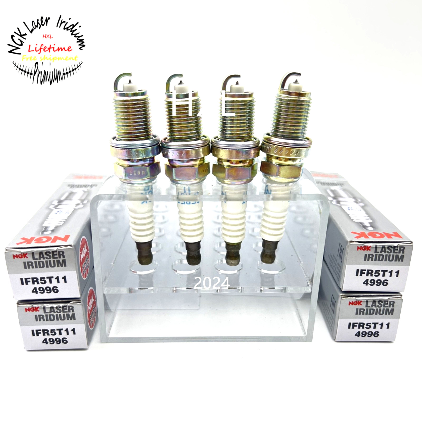 Set of 4 NGK Laser Iridium Spark plugs IFR5T11 for Toyota Corolla Prius Matrix