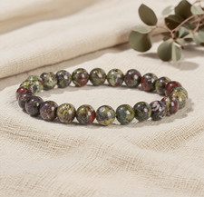 Dragon Blood Stone Healing Crystal Stretch Bracelet 8mm Round Gemstone Beads
