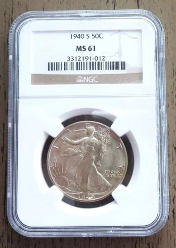 'Liberty Walking' - Half Dollar - 1940 S - NGC - at MS61