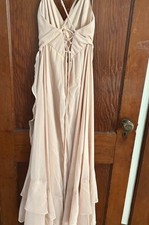 Lulus All About Love Blush Pink Maxi Dress Size Large