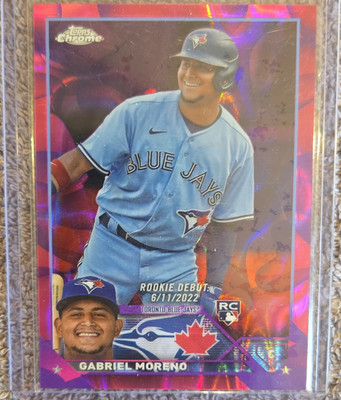 Topps 2023 Chrome Update Gabriel Moreno #USC168 Magenta Lava Lamp /299 Blue Jays