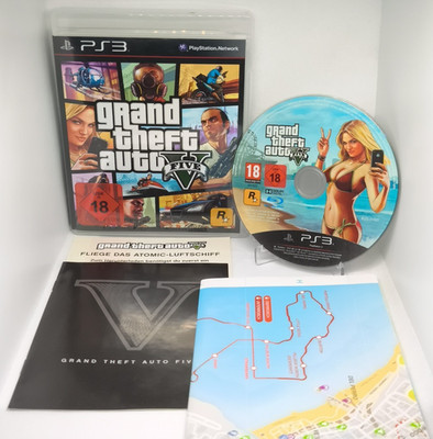 Grand Theft Auto V   PS3   PAL (DE)   OVP mit Anleitung + Karte   100% CIB