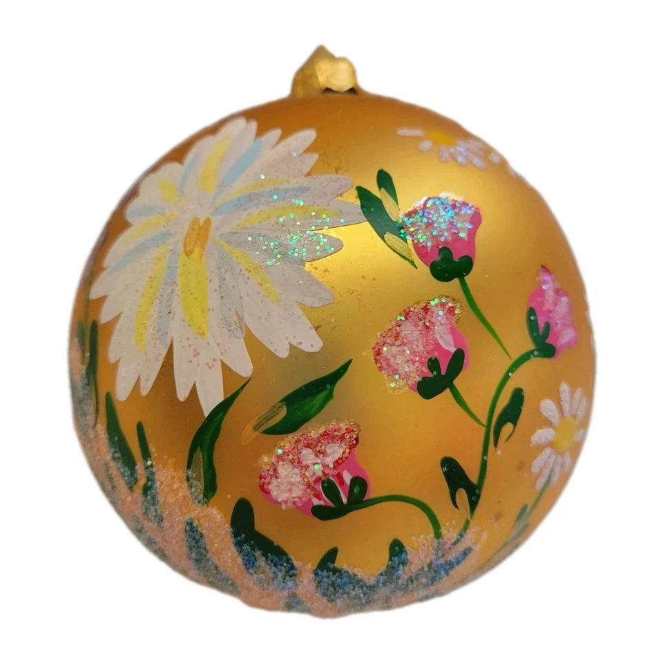 Christopher Radko 1996 Jardín Inglés Vidrio Adorno Navidad 4" Bola De Colección Foto 3 de 4