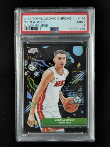 2025-26 Topps Cosmic Chrome NIKOLA JOVIC 9/10 Black Eclipse Refractor #101 PSA 9