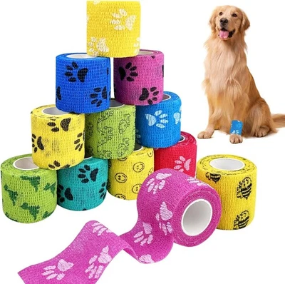 LIXILUXIA 12 Rollen Selbstklebender Verband, Gipsbinden Selbstklebend, Elastische Binde,