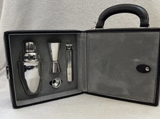 Martini Travel Bar Set in Black Case 8-piece Set w/Keys “Sam’s Town Las Vegas”