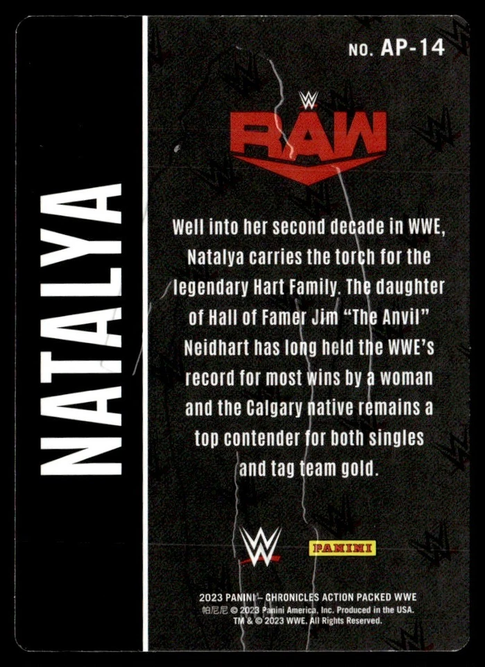 2023 Panini Chronicles Action Packed WWE Natalya #AP-14 - Image 2 of 2