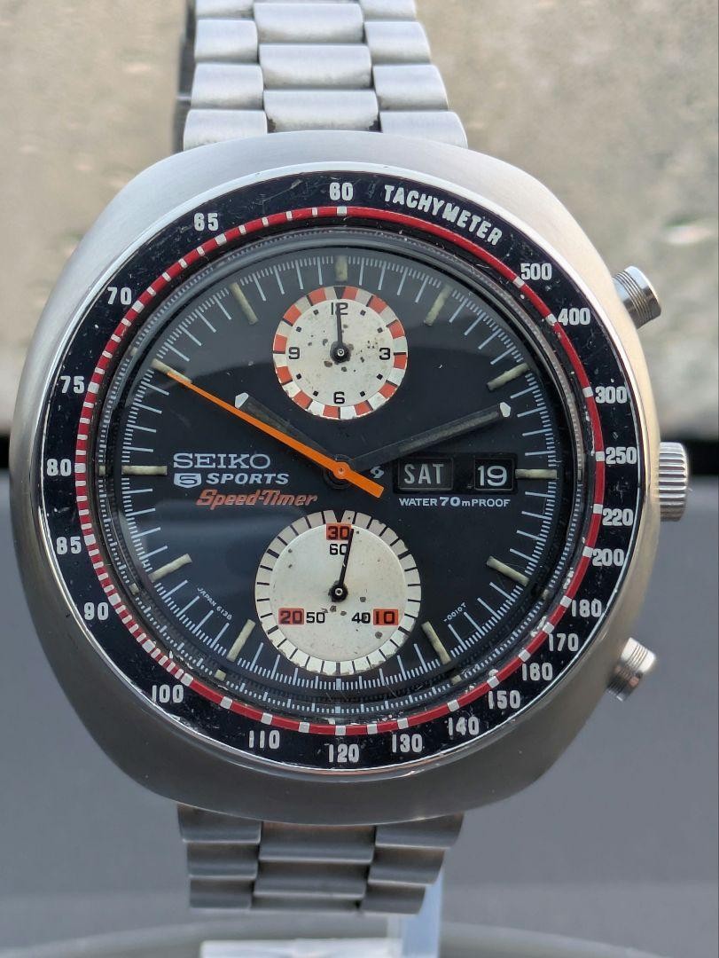 Used Sports Seiko Steel 5 Speed Stainless Timer 42mm Automatic 6138-0010 - vintagewatches.pk