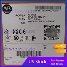 New Sealed Allen-Bradley 25A-D2P3N104 AC Drive Ser B PowerFlex 523 0.75kW 1HP