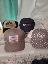 Patriotic Baseball Cap Lot Of 4 America USA Condition Varies