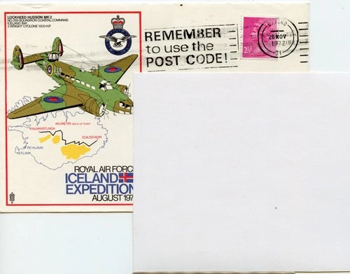 24/7/1972 UK GB Flown Cover - Departure of Royal Air Force Iceland Expedition