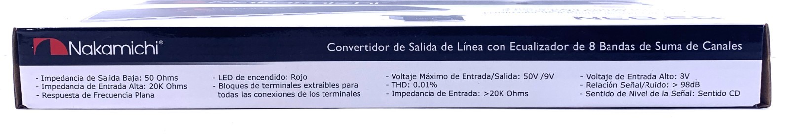 Nakamichi Car Audio 8 Band Electronic Equalizer EQ Sub Crossover Network NE8EQ