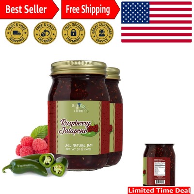 Raspberry Jalapeno Jam - All-Natural Raspberry Jam with Red Raspberries, Jala...