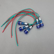 10pcs 12v Acdc 10mm Blue Mini Led Pilot Lights Cylindrical Cap With Wire Usky3