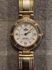 Croton Womens Dress Watch Silver/Gold Tone Bracelet 26mm New Battery Not running