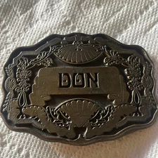 Retro Vintage "DON" Personalized Funky Oden Inc. Belt Buckle 1970's Used