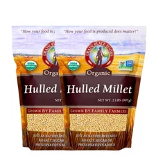 Organic Hulled White Proso Millet | 2 lb | Pack of 2 | Non-GMO | Grain Place Foo