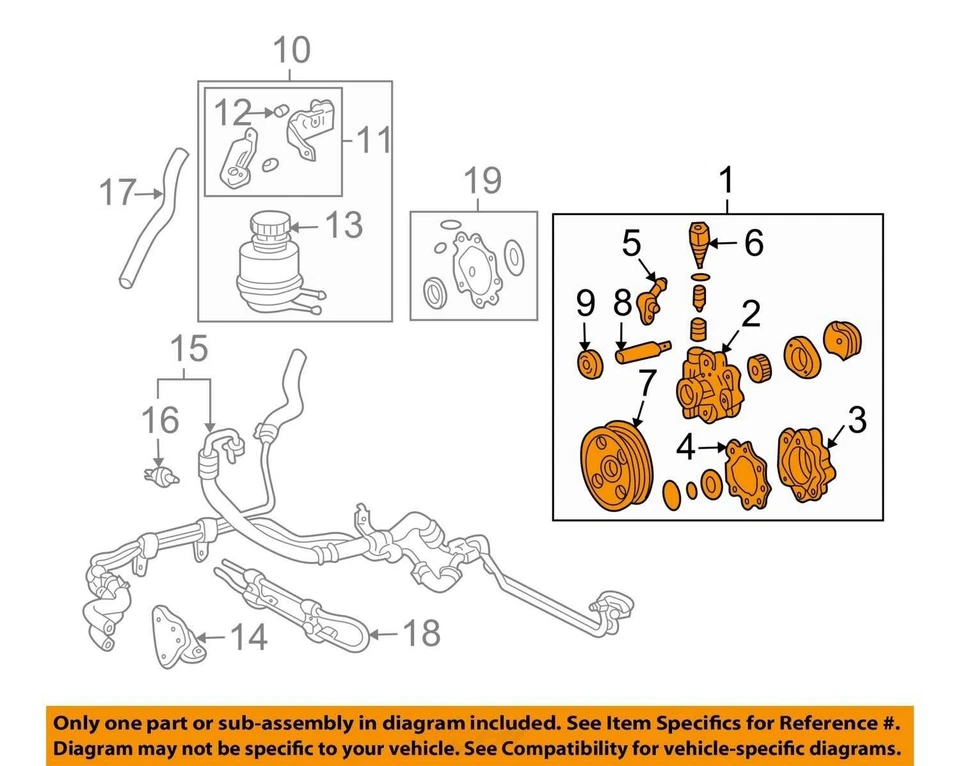 2001-2007 Toyota Sequoia Power Steering Column Pump Oem XIIWK - Image 3 of 4