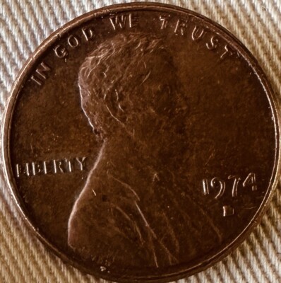 1974-D Lincoln Penny Error Filled In 