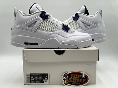 New Air Jordan 4 Purple Metallic 2020 Size 13 Rare Retro Authentic