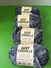 4 Skeins Premier Just Chenille Yarn - Gray 2017-02 NOS