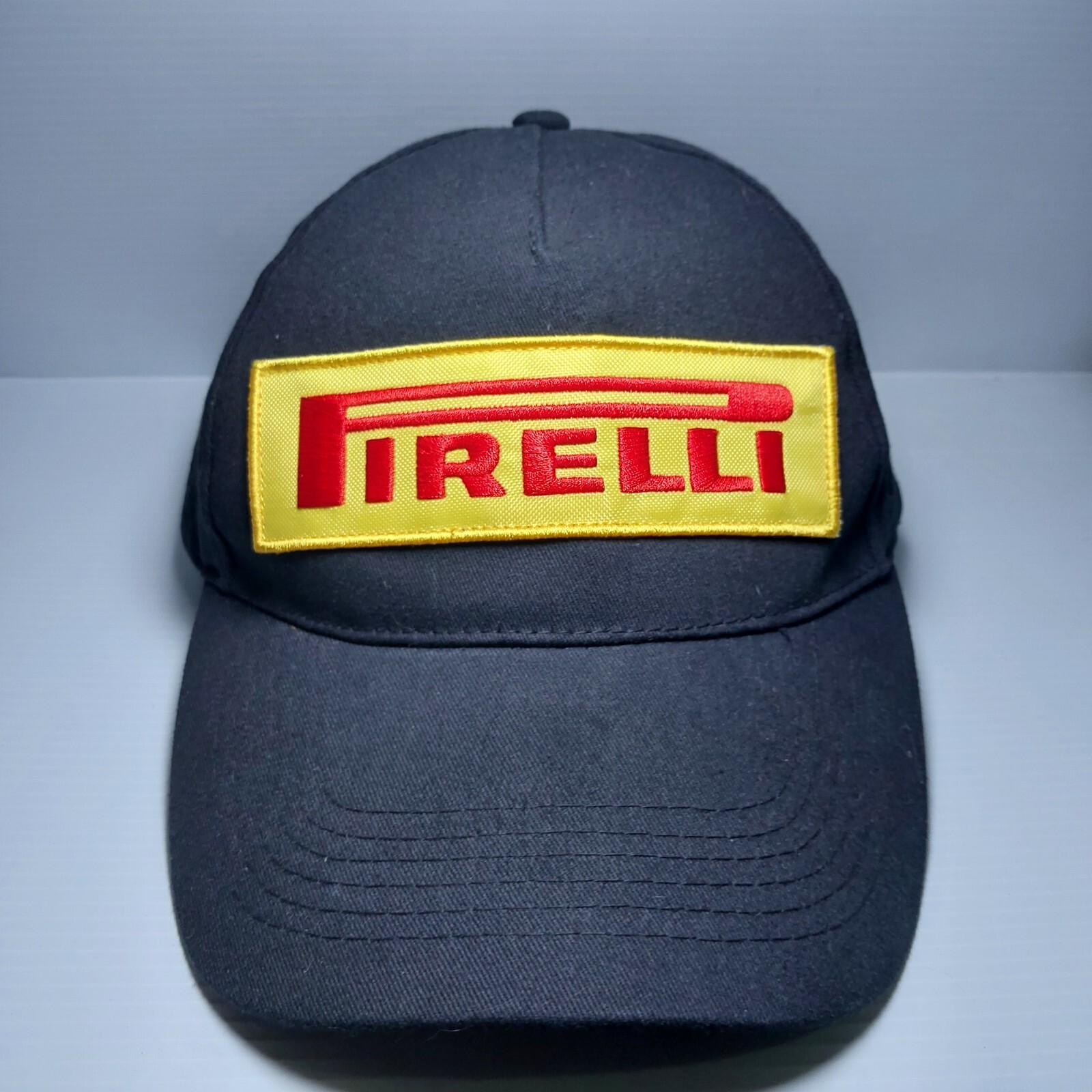 PIRELLI Tires Baseball Racing Patch Cap Dad Hat Black Adjustable Hook & Loop