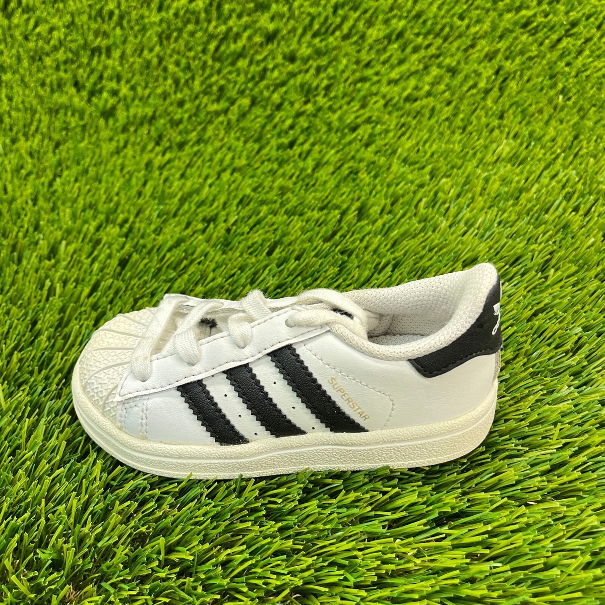 Adidas Superstar Baby Size 7K White Black Walking Athletic Running