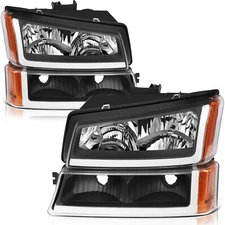 Front Lamp Pair Headlight Assembly Fits 2003-2006 Chevrolet Avalanche