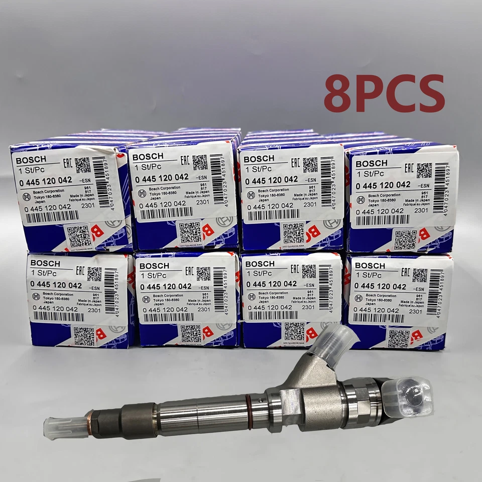 NEW 8 × 0445120042 Fuel Injectors For Chevy GMC Duramax LBZ Hummer 6.6L 2006-07 Foto 2 de 4