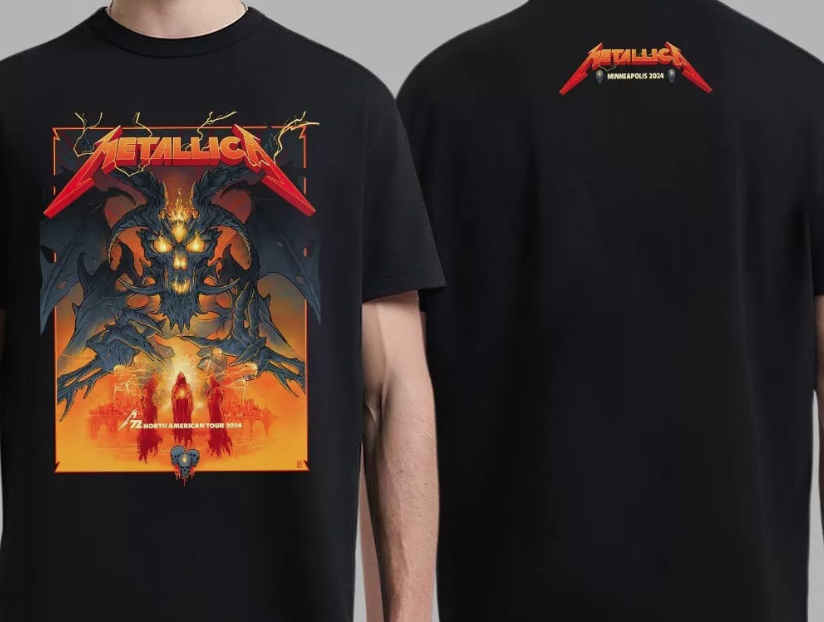 American Tour 2024 Metallica M72 On August 16 & 18 The Satan Artwork T-Shirt