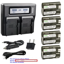 Kastar Battery Dual LCD Fast Charger for Canon Genuine BP-511 BP-535 OEM CB-5L