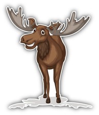 Happy Moose Car Bumper Sticker Decal "SIZES''