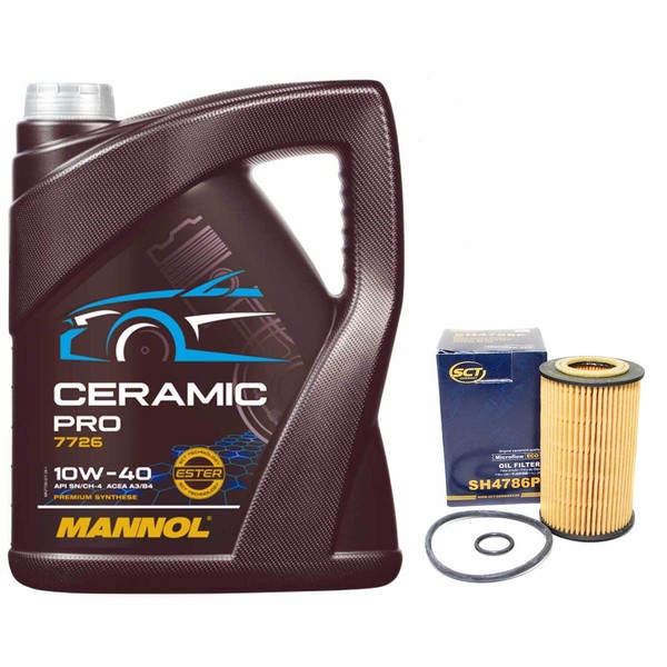 MotoröL Set 10W-40 Mannol 5 Liter + ÖLfilter SH4786P FüR Renault Clio II Thalia-image