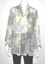 Susan Graver Crinkled Sheer Chiffon Printed Tunic, Small A81796