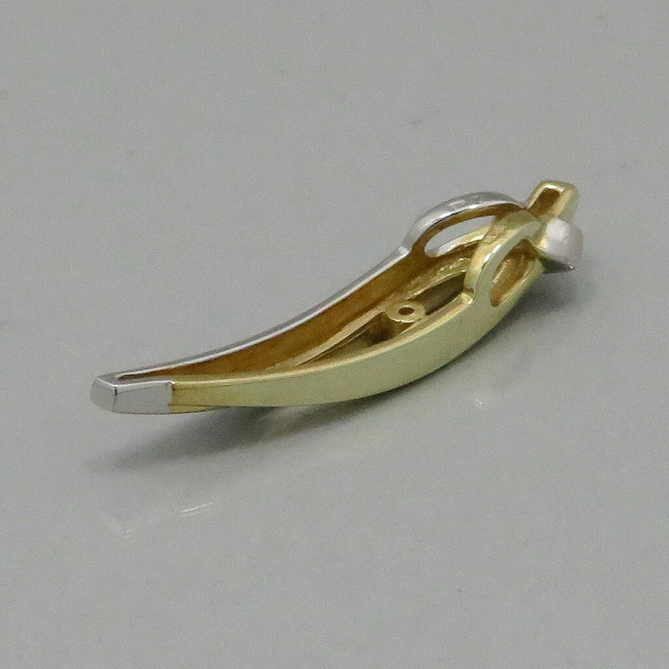 Anhänger Läufer Kettenanhänger mit Zirkonia Besatz in 375/9K Weiß-/Gelbgold - Bild 4 von 4