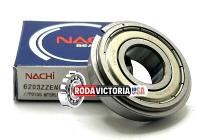 NACHI 6203 ZZ NR CM BALL BEARING, METAL SHIELDED+SNAP RING