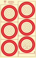 (12) IBS200HR 200 Yard Hunter Rifle Target, Red on Heavy Paper, 13" x 21"