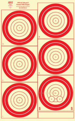 (8) IBS200HR 200 Yd. Hunter Rifle Target Red on Heavy Paper 13 x 21, SHIPS FREE