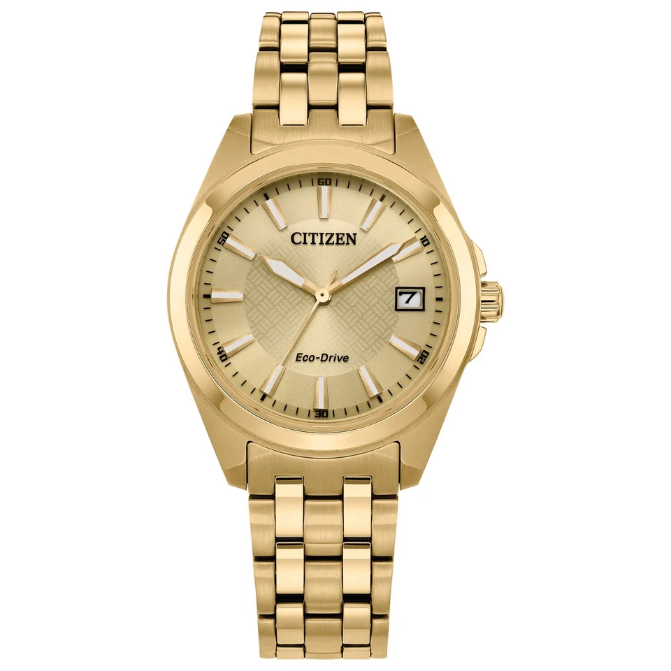 Citizen Eco-Drive Peyten Women's Date Indicator Gold Watch 33MM EO1222-50P