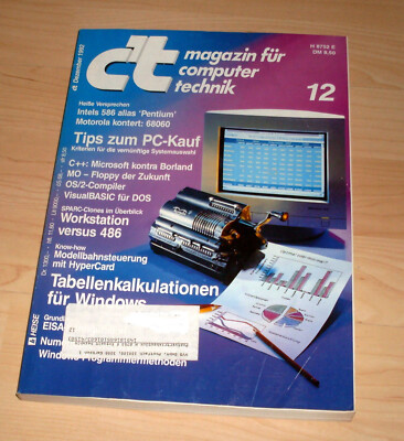 Computer PC Zeitung Zeitschrift - C't 12 Dezember / 1992 - Technik Tips zum PC-K
