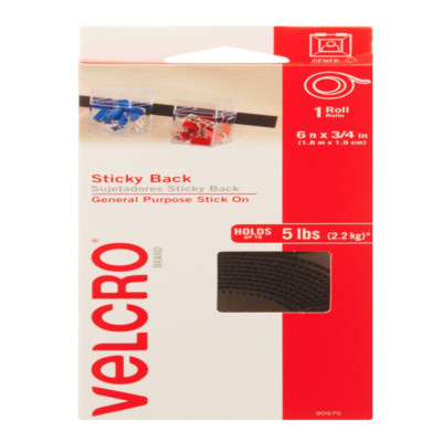Brand Sticky Back Tape Roll with Adhesive | Cut Strips to Length | Hook